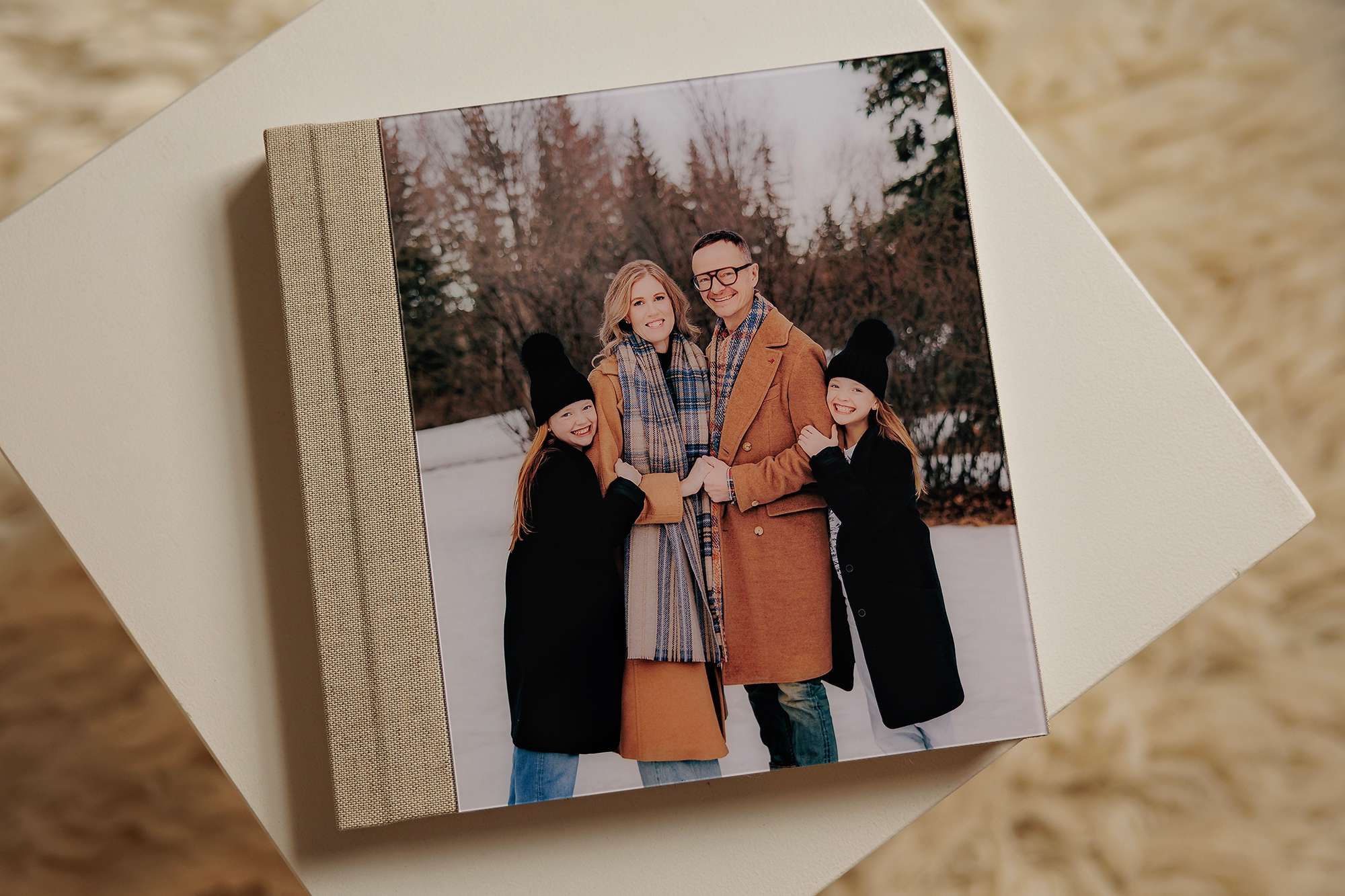 Family album spread showing portrait layout