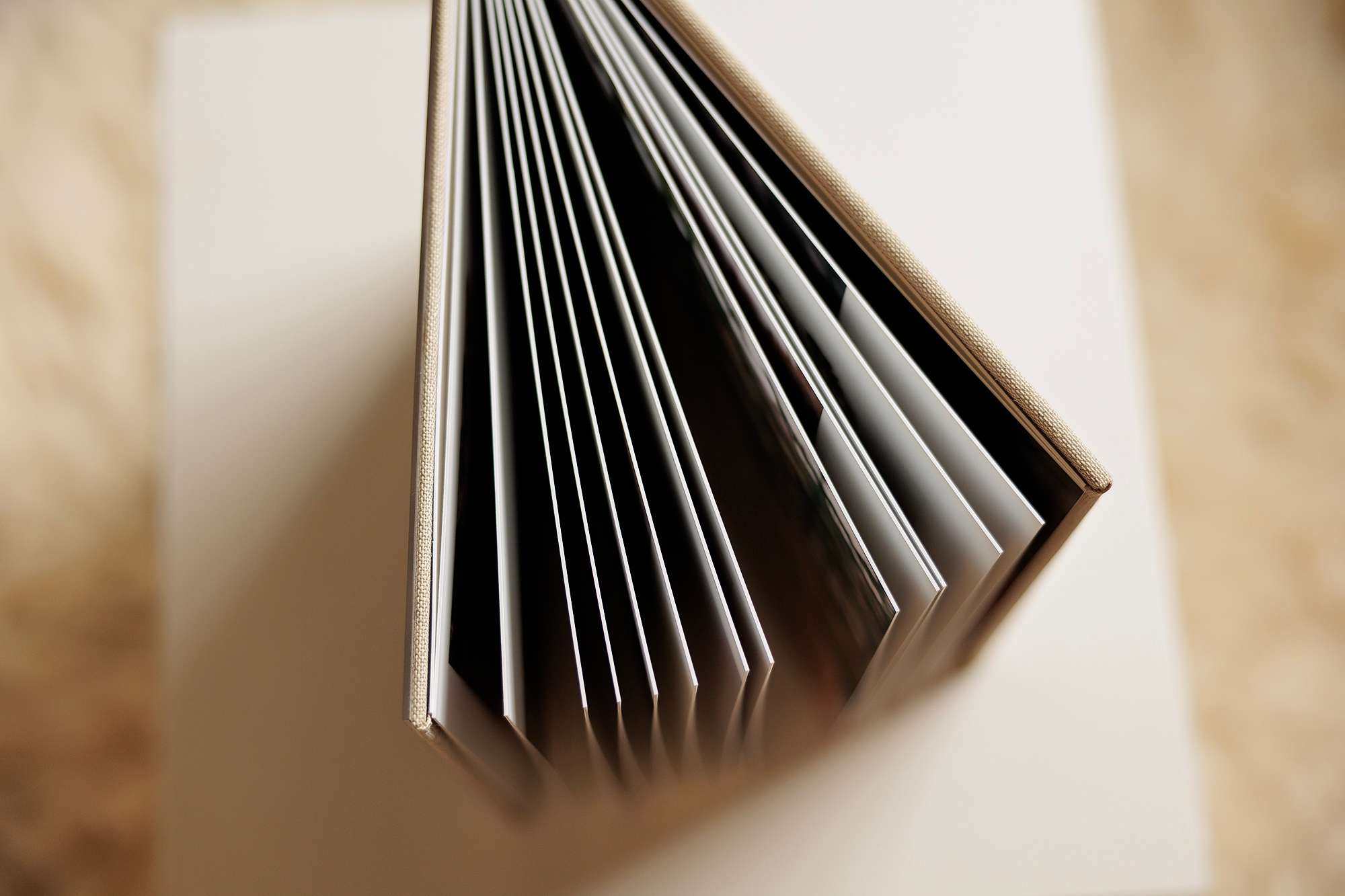 Album panoramic spread with family images