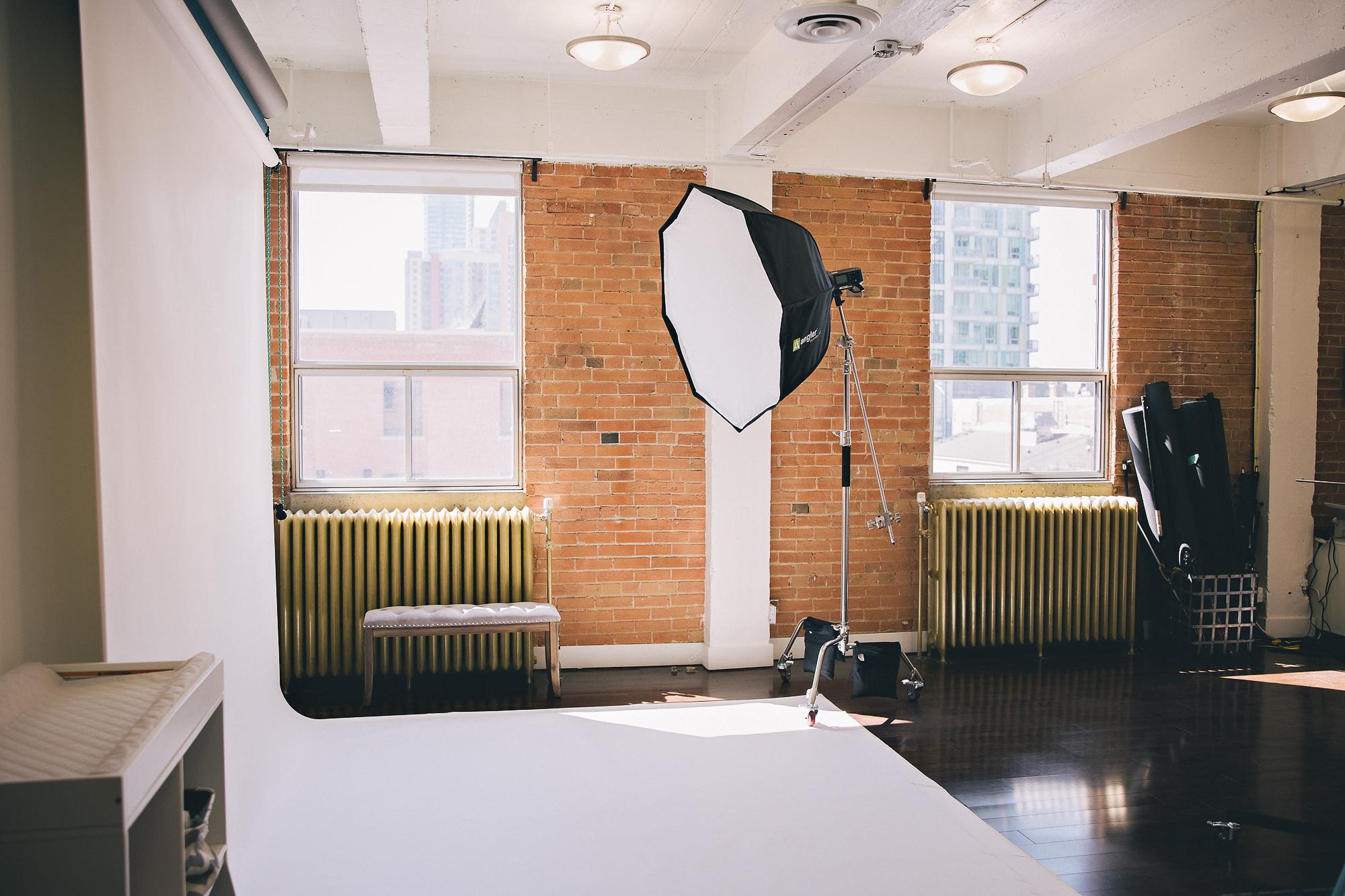 Interior of Amanda Dams photo studio in Calgary